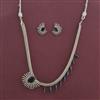 American Diamond Classic Pendant Set With Rhodium Plating