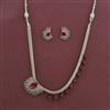 American Diamond Classic Pendant Set With Rhodium Plating