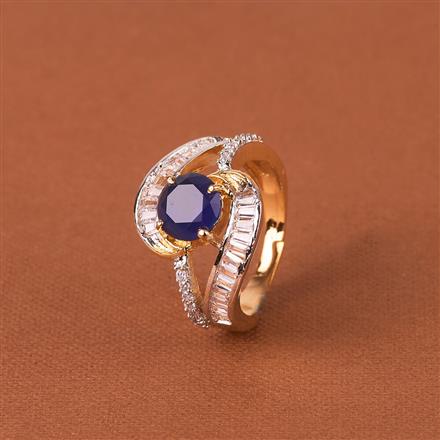Cubic Zirconia Classic Ring With 2 Tone Plating