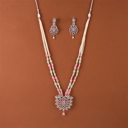 Cubic Zirconia Classic Pendant Set With Rhodium Plating