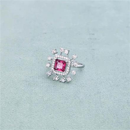 Cz Adjustable Ring With Rhodium Plating