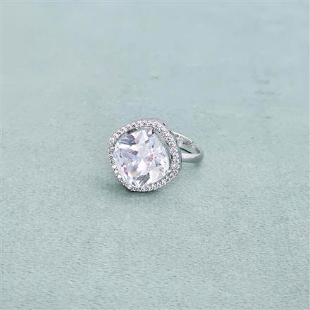 Cz Delicate Ring With Rhodium Plating