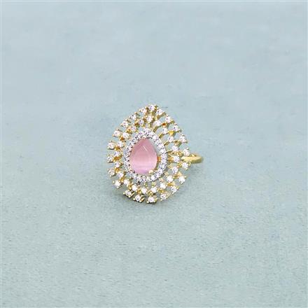 Cz Adjustable Ring With 2 Tone Plating