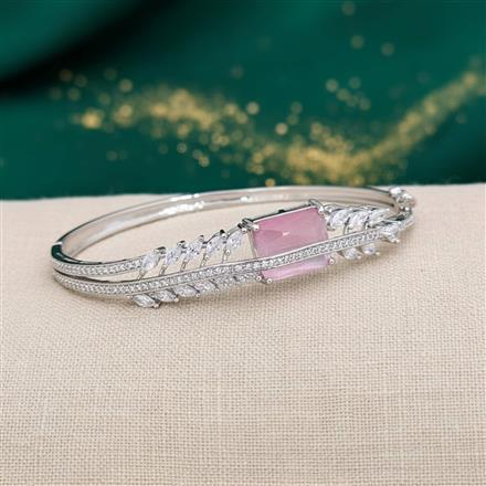 Cz Classic Kada With Rhodium Plating