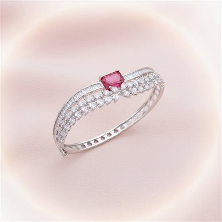 Cz Classic Kada With Rhodium Plating