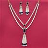 American Diamond Moti Pendant Set With 2 Tone Plating