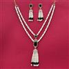 American Diamond Moti Pendant Set With 2 Tone Plating