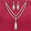 American Diamond Moti Pendant Set With 2 Tone Plating
