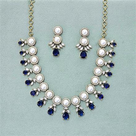 Cz Classic Necklace With Mehndi Plating
