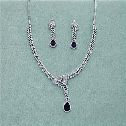 Cz Classic Necklace With Rhodium Plating