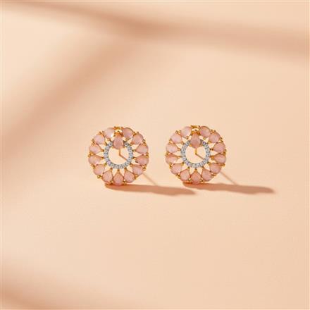 Cubic Zirconia Classic Earring With 2 Tone Plating