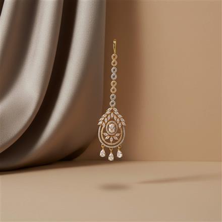 Cubic Zirconia Classic Tikka With 2 Tone Rhodium Plating