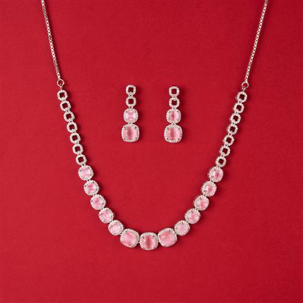 Cubic Zirconia Classic Necklace With Rhodium Plating