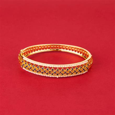 Cubic Zirconia Classic Kada With Gold Plating