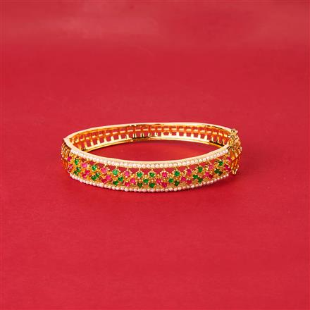 Cubic Zirconia Classic Kada With Gold Plating