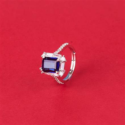 Cubic Zirconia Delicate Ring With Rhodium Plating