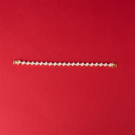 Cubic Zirconia Classic Bracelet With 2 Tone Rhodium Plating