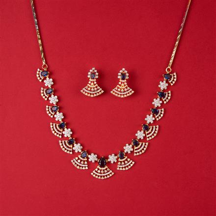 Cubic Zirconia Delicate Necklace With 2 Tone Plating