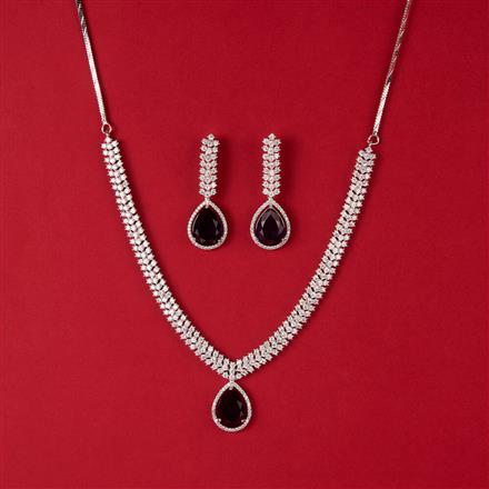 Cubic Zirconia Classic Necklace With Rhodium Plating