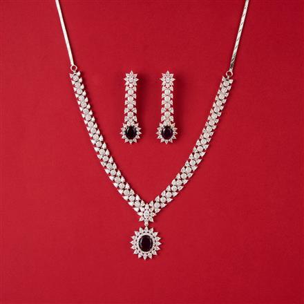 Cubic Zirconia Classic Necklace With Rhodium Plating