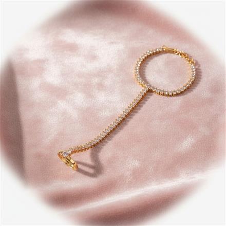 Cubic Zirconia Classic Hath Pan With 2 Tone Rhodium Plating