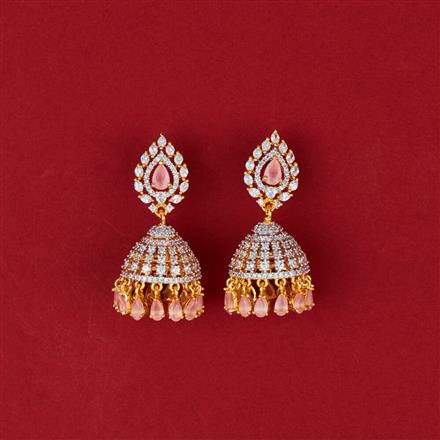 Cubic Zirconia Classic Jhumki With 2 Tone Plating