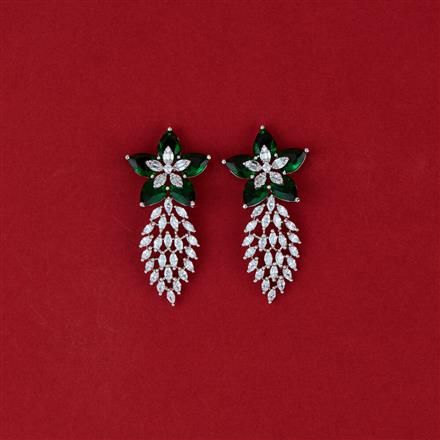 Cubic Zirconia Classic Earring With Rhodium Plating