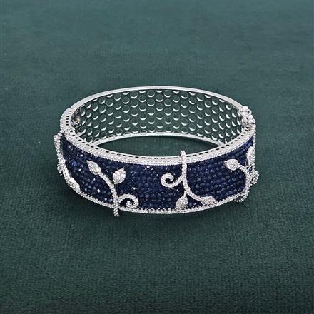 Cubic Zirconia Classic Kada With Rhodium Plating