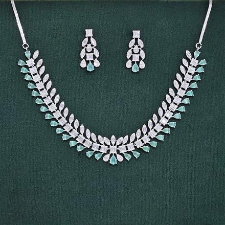 Cubic Zirconia Classic Necklace With Rhodium Plating