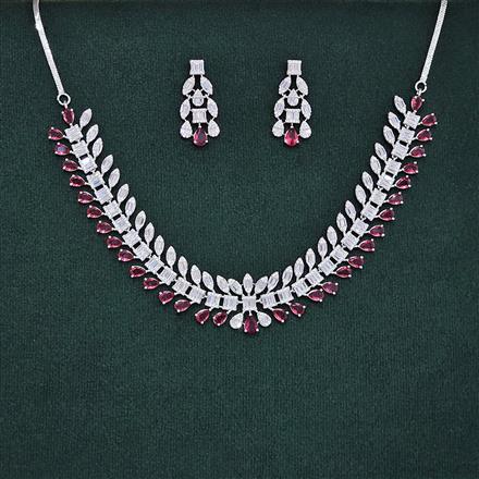 Cubic Zirconia Classic Necklace With Rhodium Plating