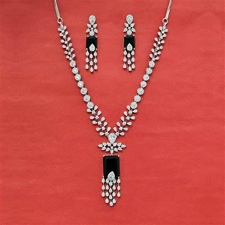 Cz Classic Necklace With Rhodium Plating