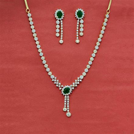 Cz Delicate Necklace With 2 Tone Plating