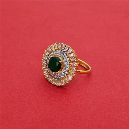 Cz Classic Ring With 2 Tone Plating
