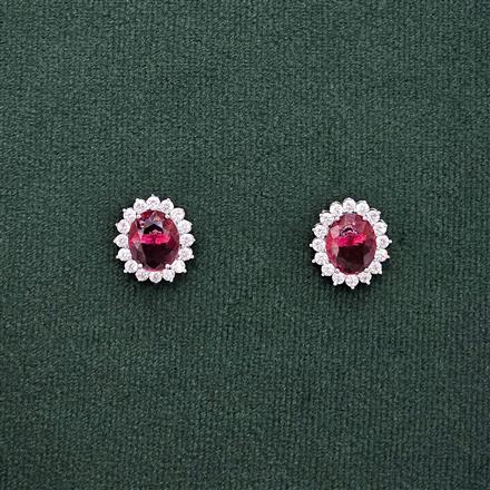 Cubic Zirconia Delicate Tops With Rhodium Plating