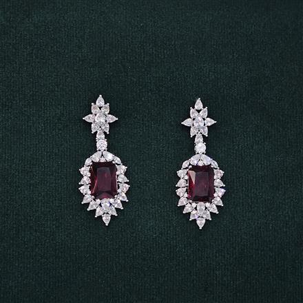 Cubic Zirconia Classic Earring With Rhodium Plating