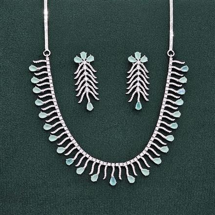 Cubic Zirconia Classic Necklace With Rhodium Plating