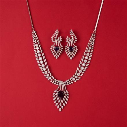 Cubic Zirconia Classic Necklace With Rhodium Plating