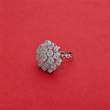 Cz Classic Ring With 2 Tone Rhodium Plating