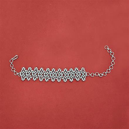 Cz Classic Bracelet With 2 Tone Rhodium Plating