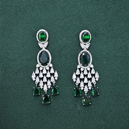 Cubic Zirconia Classic Earring With Rhodium Plating