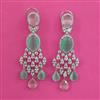 American Diamond Classic Earring with Rhodium Plating