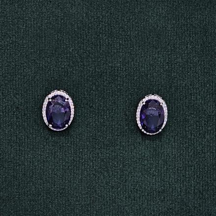 Cubic Zirconia Delicate Tops With Rhodium Plating