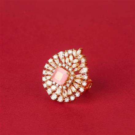 Cubic Zirconia Classic Ring With 2 Tone Plating