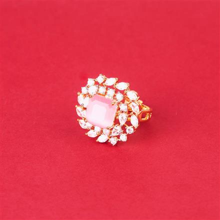 Cubic Zirconia Classic Ring With 2 Tone Plating