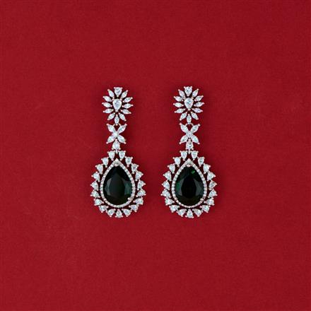Cubic Zirconia Classic Earring With Rhodium Plating