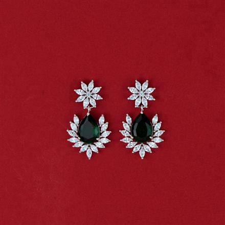 Cubic Zirconia Classic Earring With Rhodium Plating