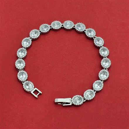 Cz Classic Bracelet With Rhodium Plating