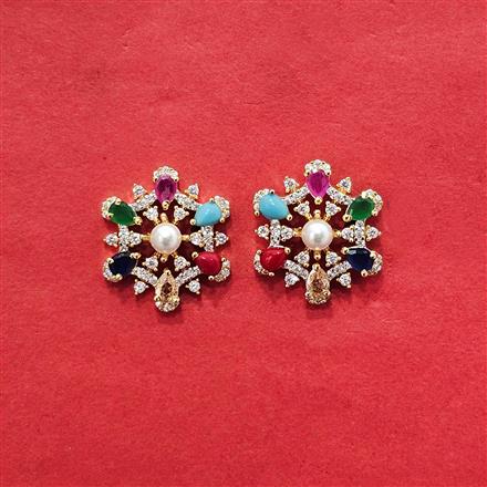 Cz Pearl Tops With 2 Tone Plating