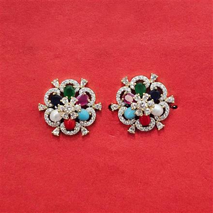 Cz Pearl Tops With 2 Tone Plating