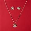Cz Classic Pendant Set With 2 Tone Plating